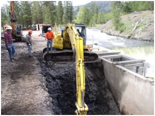 Excavation for Castile Falls fishway improvements