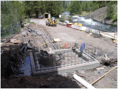 Construction of Fuel Storage Building at Castile Falls on the Klickitat River